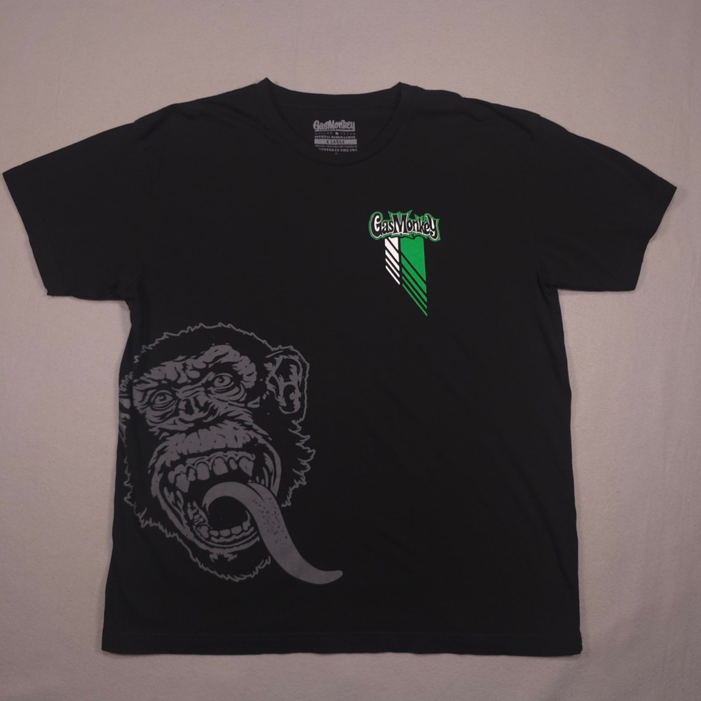 Gas Monkey Garage Dallas Texas Graphic T-Shirt Mens XL Black Green Logo Tee